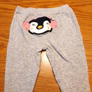 Carters baby girl penguin bottom pants 0-3 mos